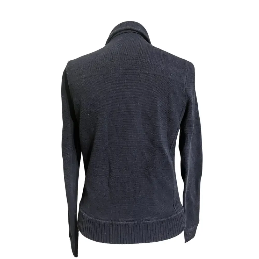 Talbots Navy Blue Zip Up Knit Jacket- Women's Size Large